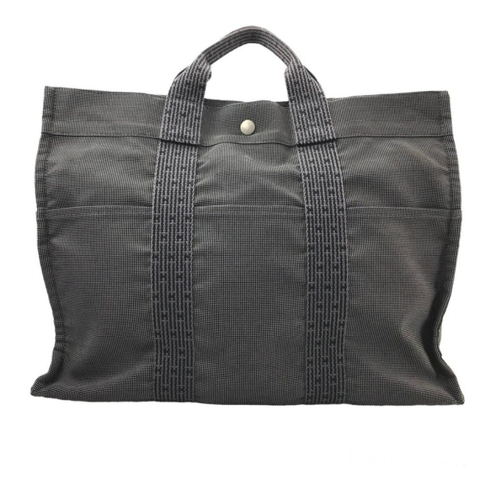 Pre-Loved Hermes Tote Bag, Herline MM in Grey, Made in France